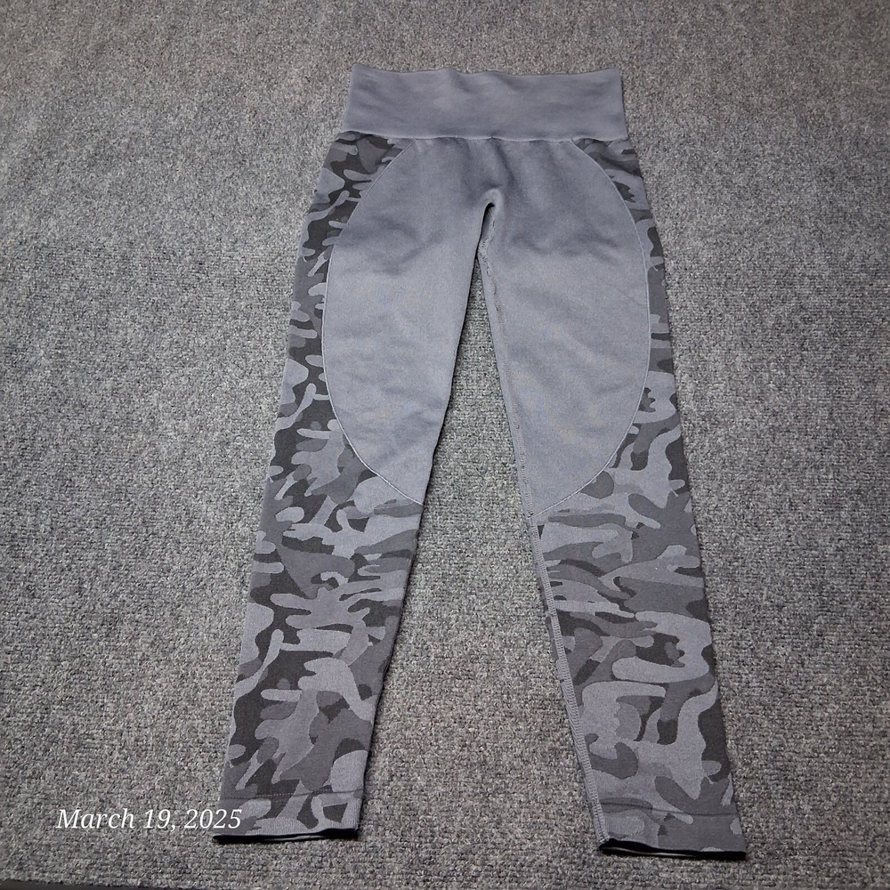 Zyia Leggings Women Sz 4 / Small Gray Camouflage Athletic Pants Seamless